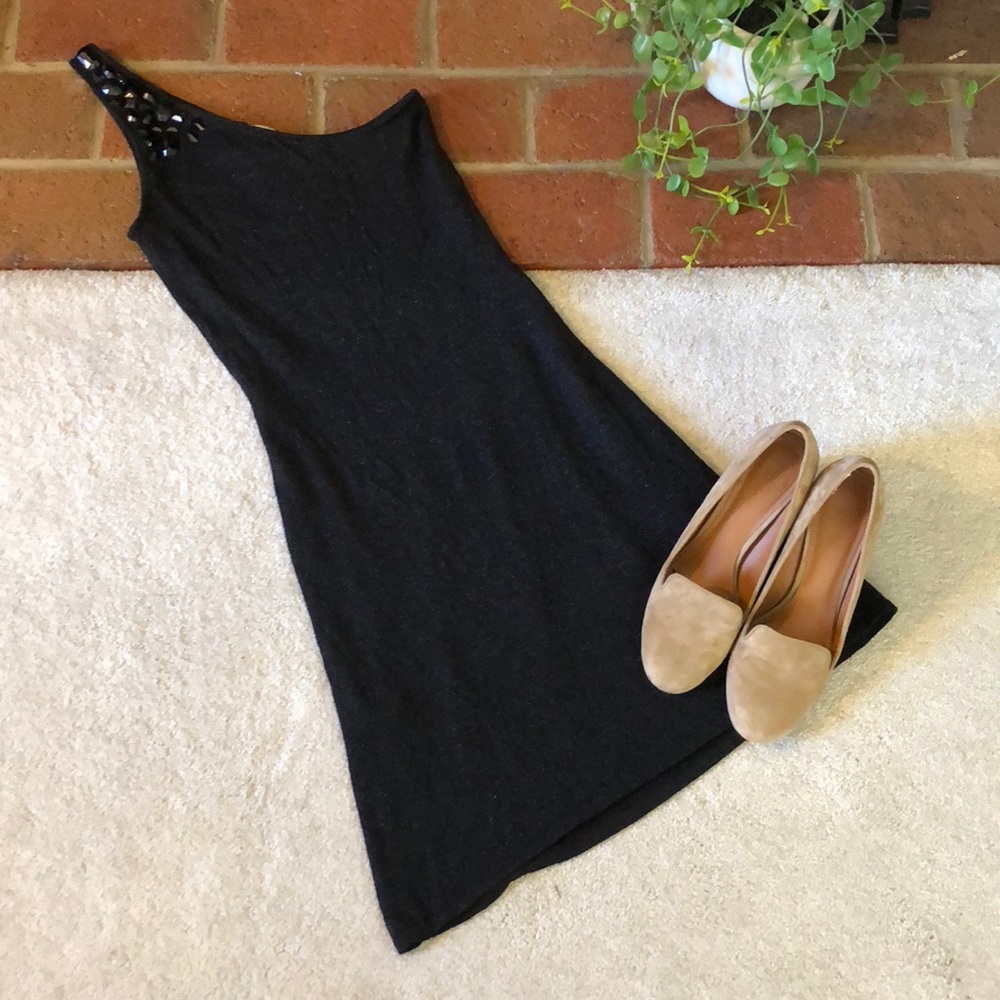 Black WHBM one shoulder beaded dress
